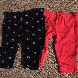 Carter’s newborn size pants 2 pairs